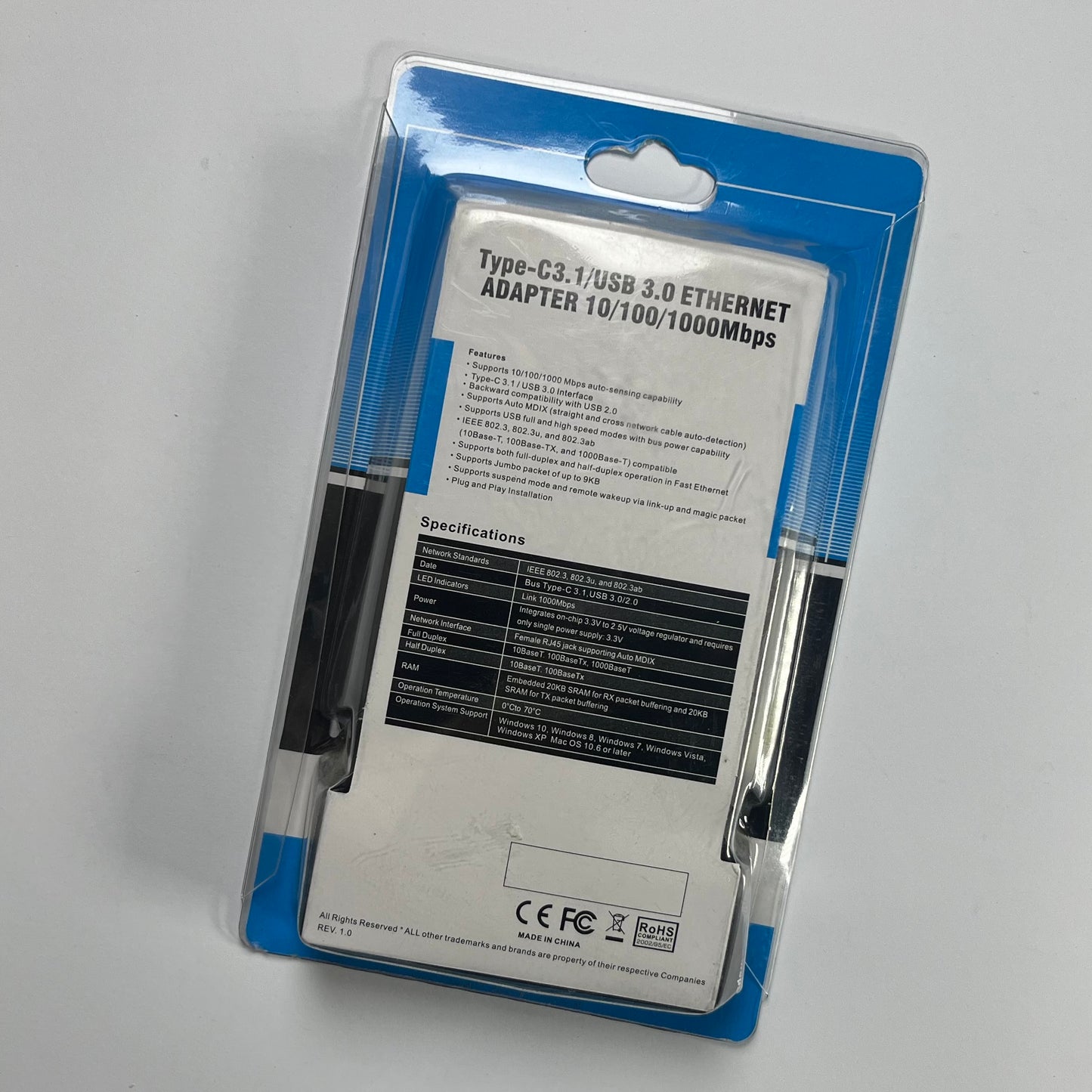 USB to LAN Ethernet Adapter 100Mbps | USB 2.0 to RJ45 Network Adapter for Laptop & PC