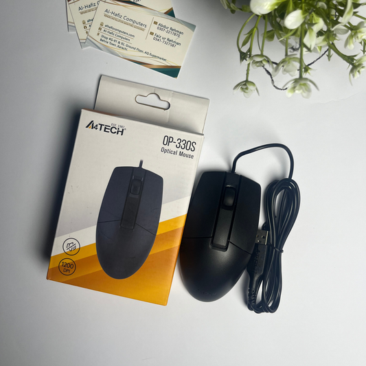 A4Tech OP-330S Wired USB Mouse | High Precision Optical Mouse | Durable & Ergonomic for PC & Laptop