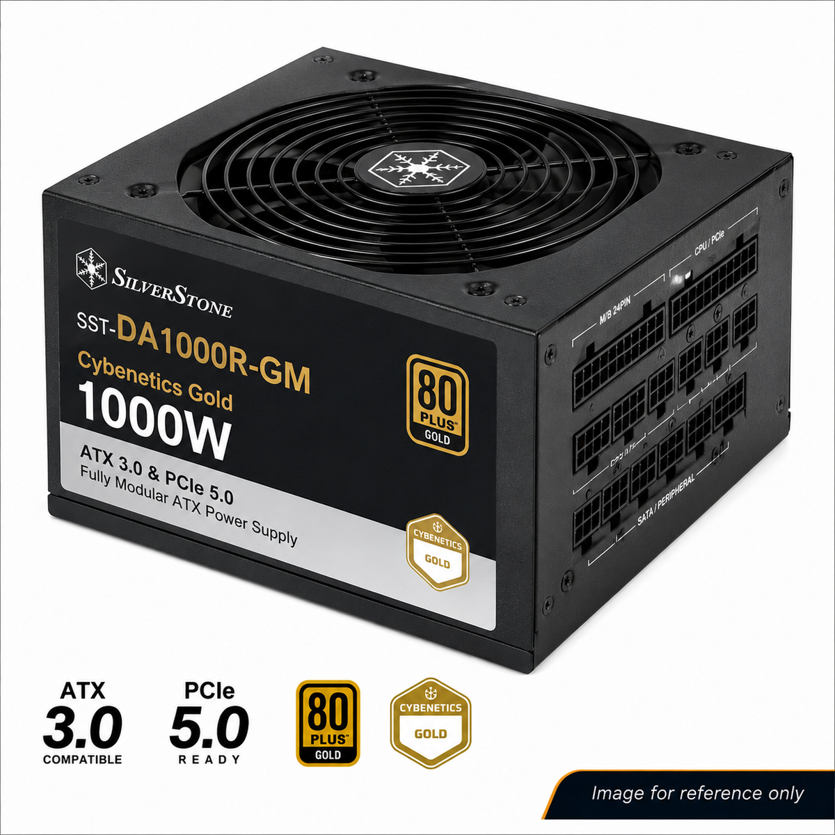 SilverStone SST-DA1000R-GM DA1000R Cybenetics Gold 1000W ATX 3.0 & PCIe 5.0 Fully Modular ATX Power Supply
