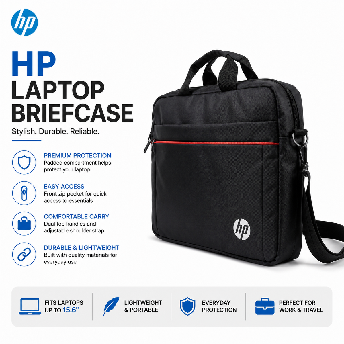 Hp Laptop Briefcase Bag New