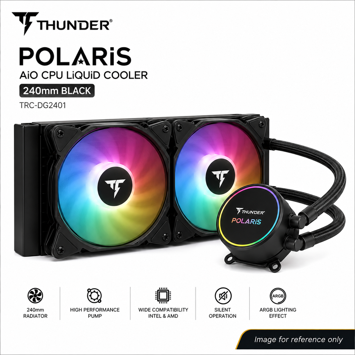 THUNDER POLARiS AiO CPU LiQUiD COOLER 240mm BLACK TRC-DG2401