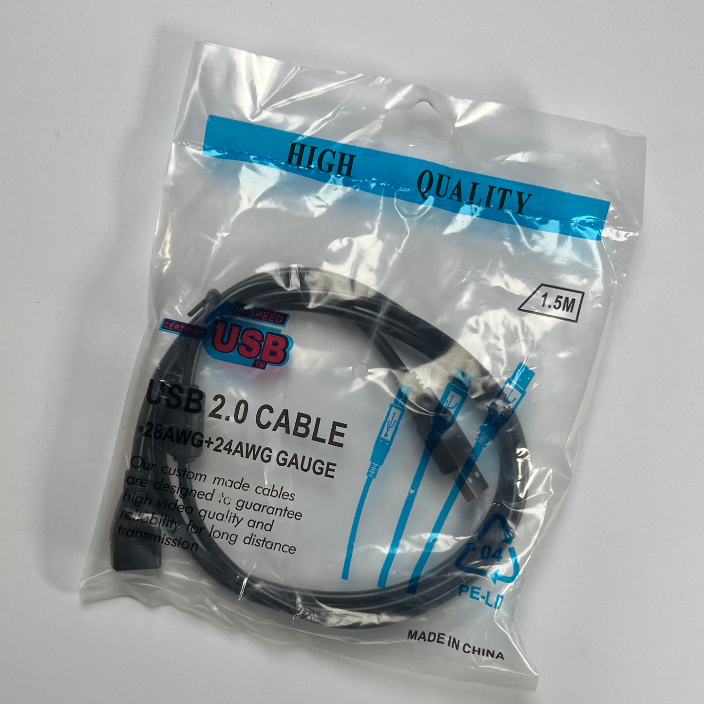 USB Extension Cable 1.5M | USB 2.0 Male to Female Extension Lead | High-Speed Data & Charging Cable