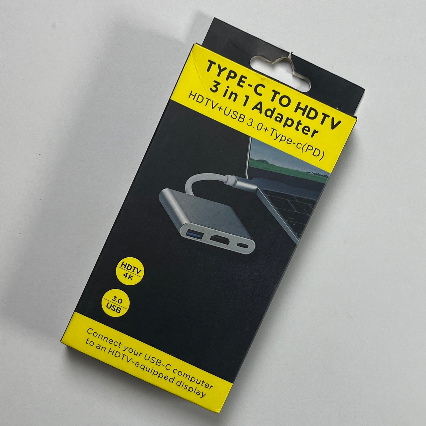 USB Type-C to HDMI 3-in-1 Adapter | Type-C to HDTV Converter | HDMI + USB + PD Charging Hub