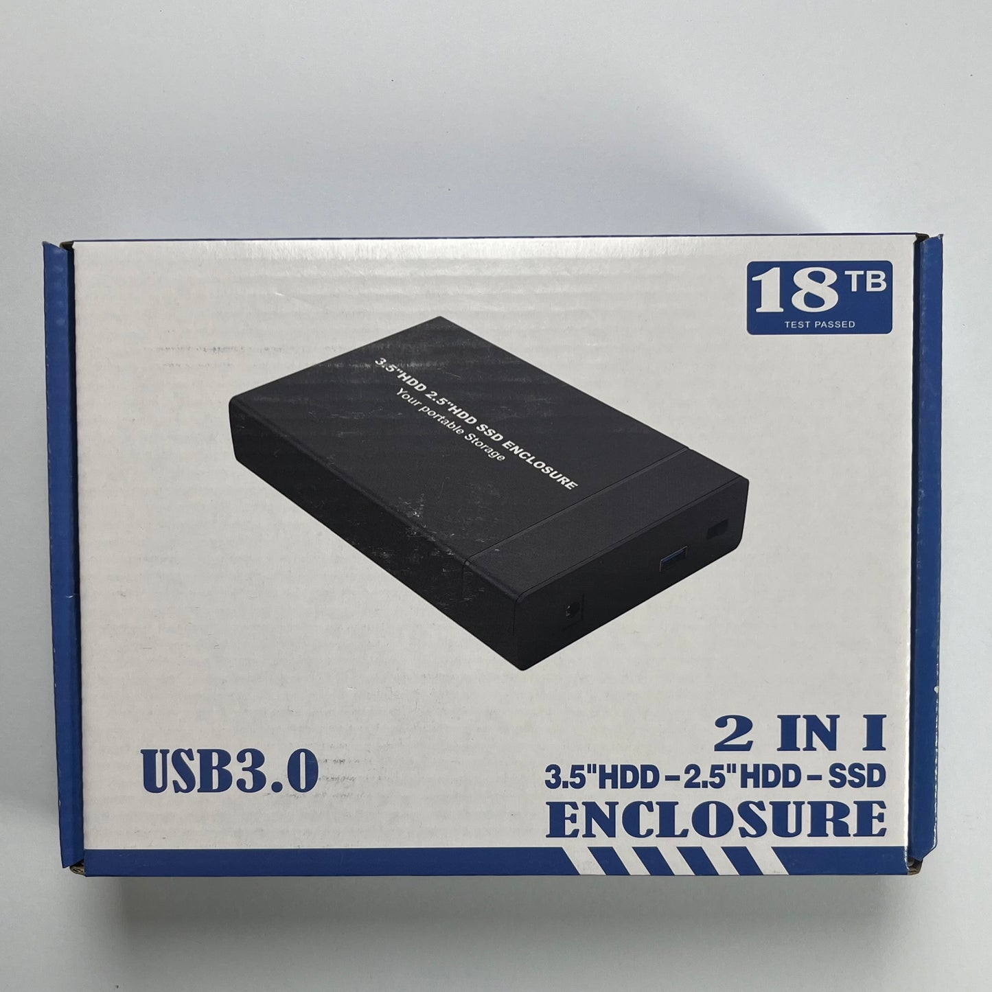 2-in-1 External Enclosure USB 3.0  3.5” + 2.5” HDD/SSD | SATA Hard Drive Dock with Power Adapter | High-Speed Storage Case