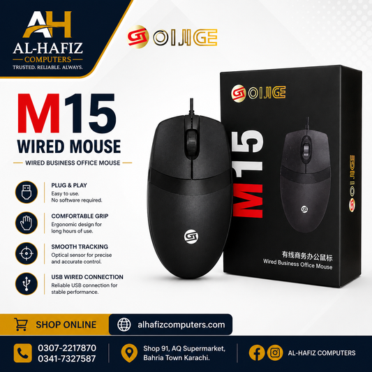 M15 Wired Mouse | USB | Ergonomic | PC & Laptop