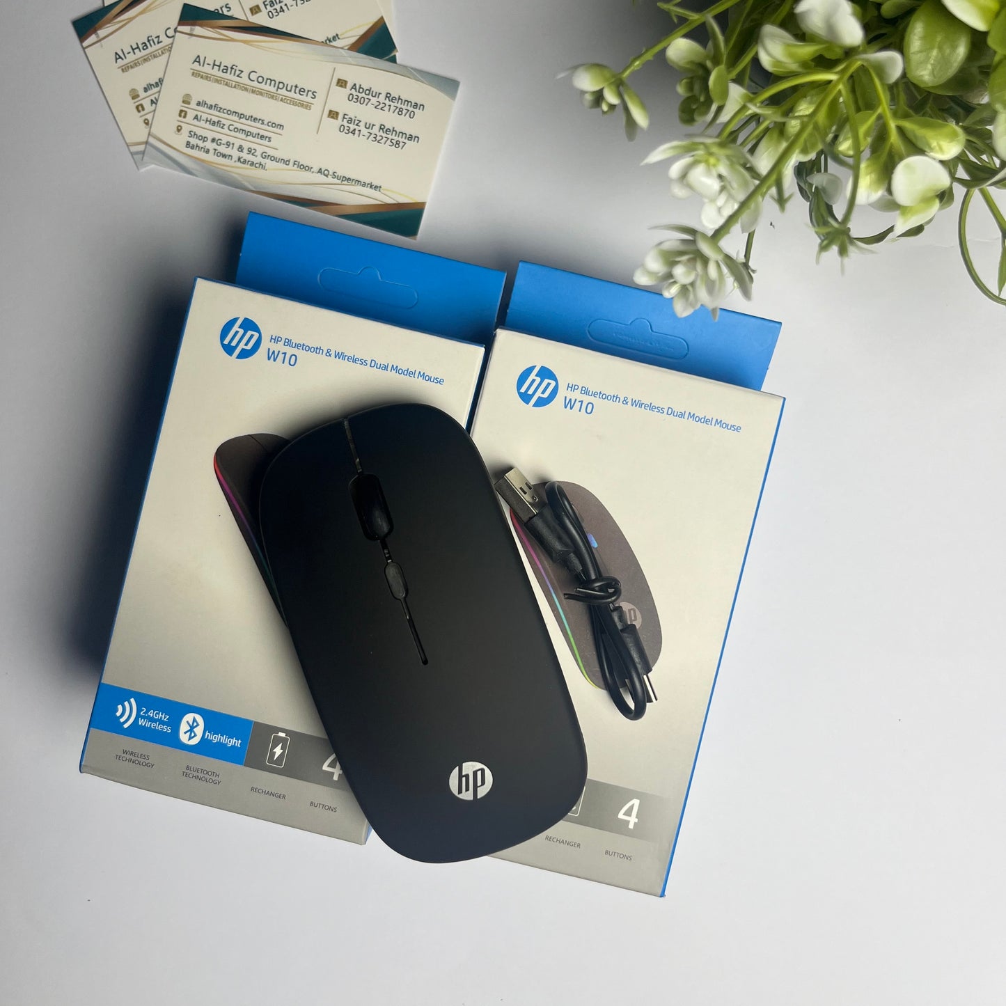 HP W10 Wireless Mouse | Bluetooth + 2.4GHz | Silent Click | Rechargeable