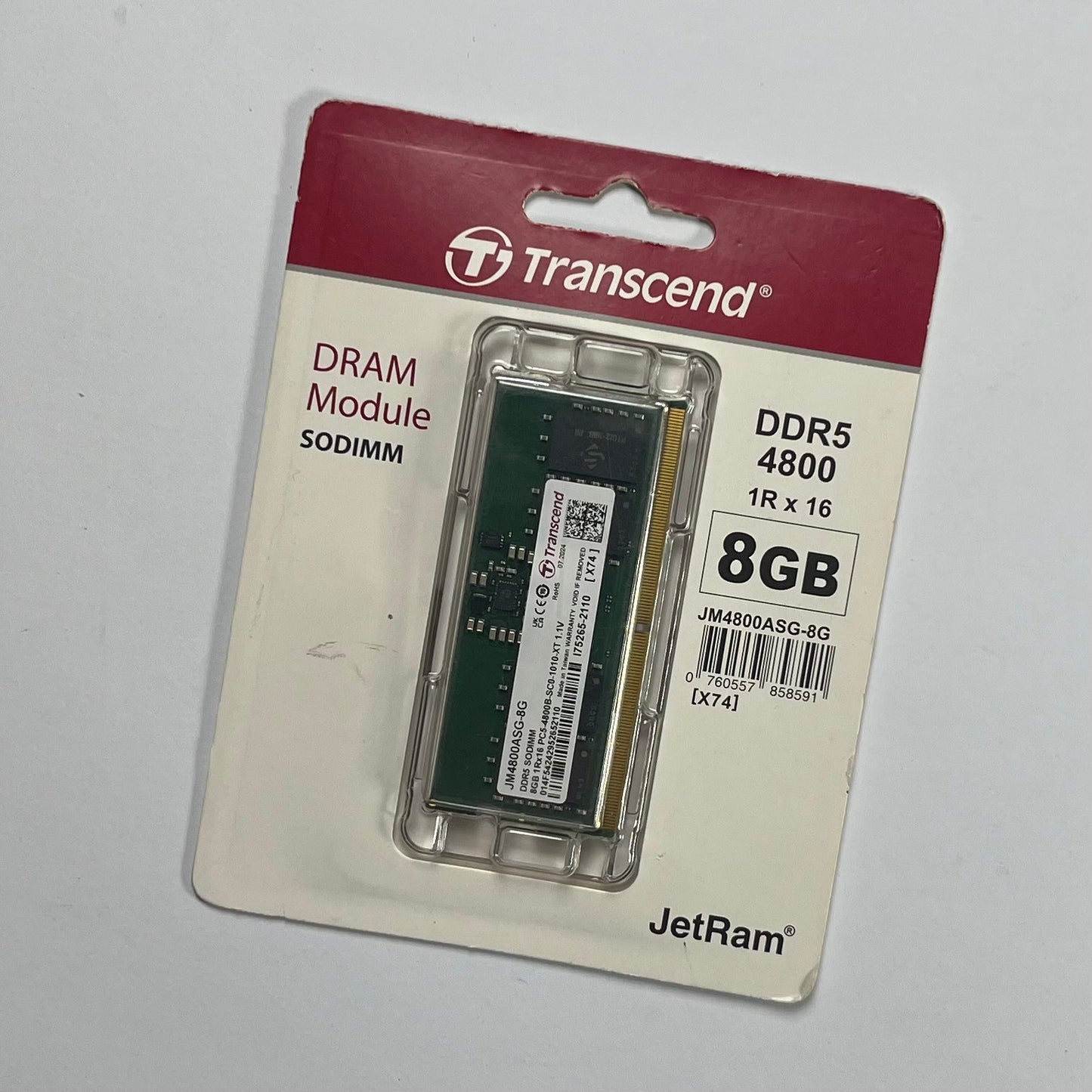 Transcend 8GB DDR5 4800MHz Laptop RAM | SO-DIMM Memory Module | High-Speed Performance Upgrade
