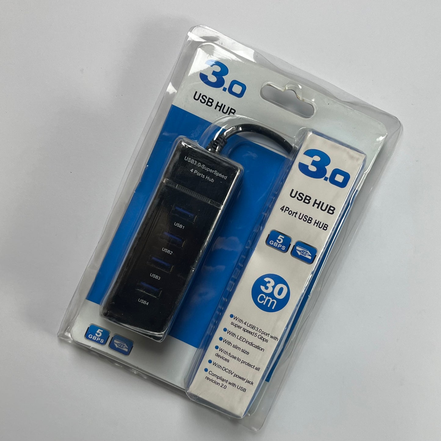 USB 3.0 Hub 4-Port | High-Speed Multi USB Splitter | Expansion Hub for Laptop & PC