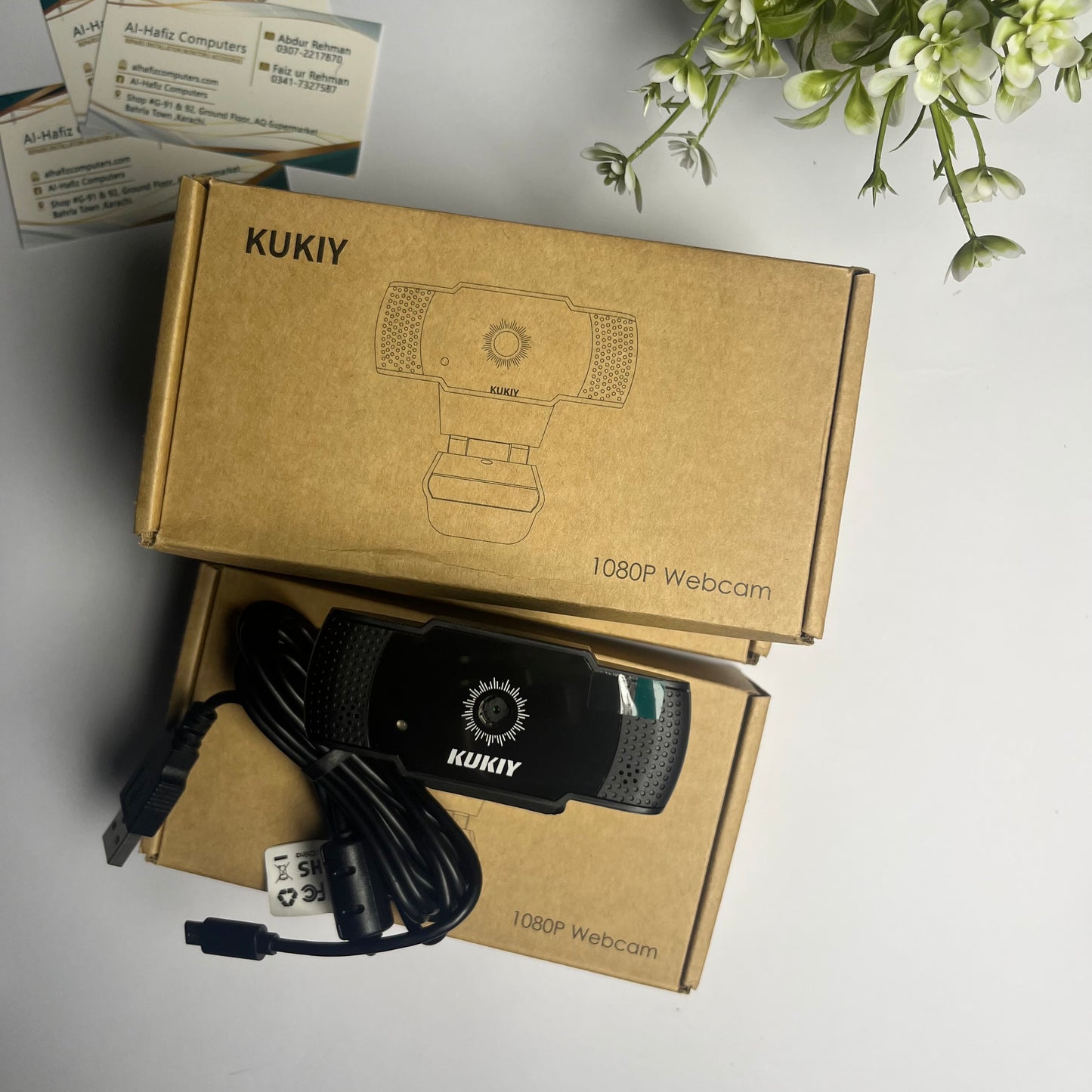 Kukiy 1080P Full HD Webcam | Built-in Microphone | USB Plug & Play | Video Calling Camera for PC & Laptop