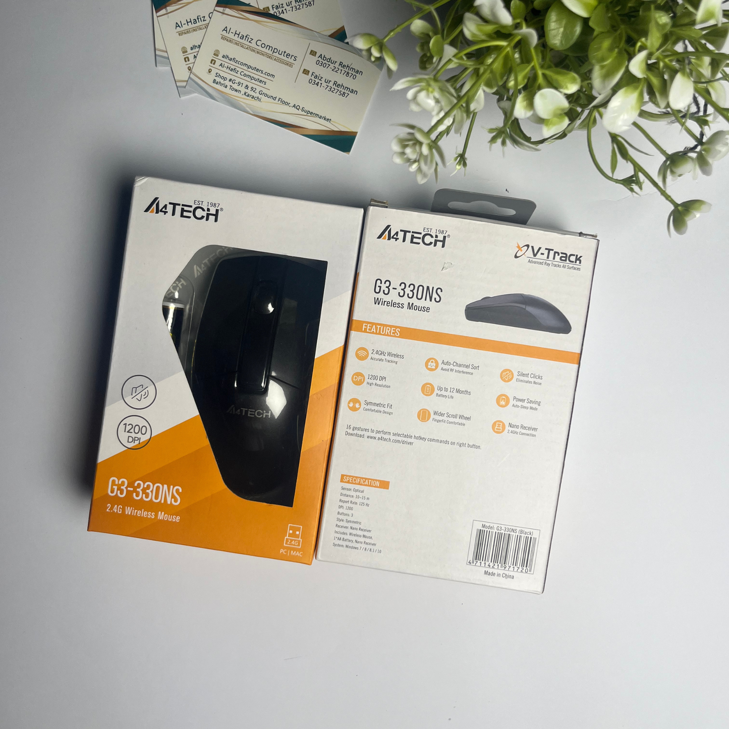 A4Tech G3-330NS Wireless Mouse | 2.4GHz Nano USB Receiver | Energy Saving | Compact Ergonomic Design