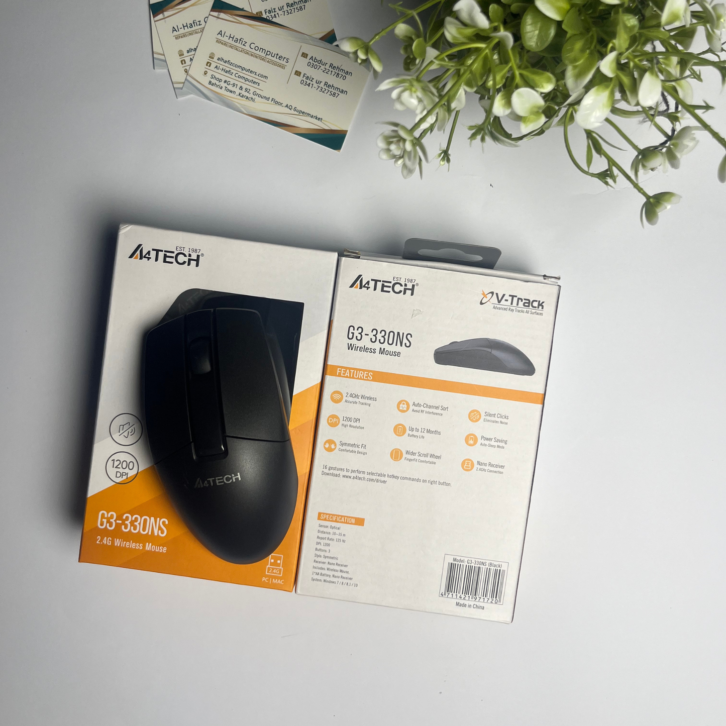 A4Tech G3-330NS Wireless Mouse | 2.4GHz Nano USB Receiver | Energy Saving | Compact Ergonomic Design