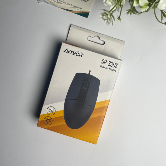 A4Tech OP-330S Wired USB Mouse | High Precision Optical Mouse | Durable & Ergonomic for PC & Laptop