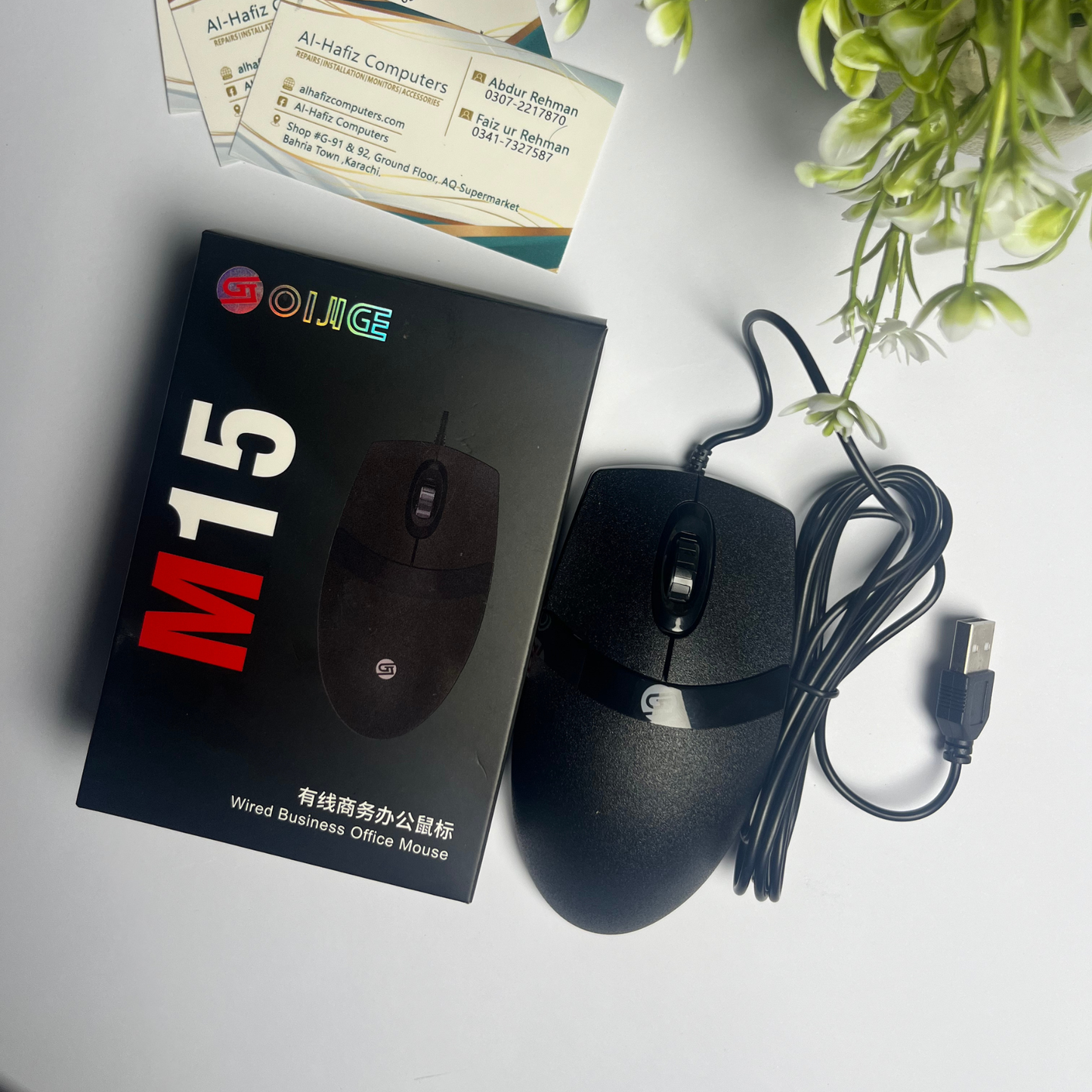 OIGIJE M15 Wired Mouse | USB Optical Mouse | Ergonomic Design for PC & Laptop
